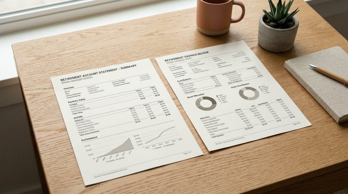 Two retirement account statements side by side