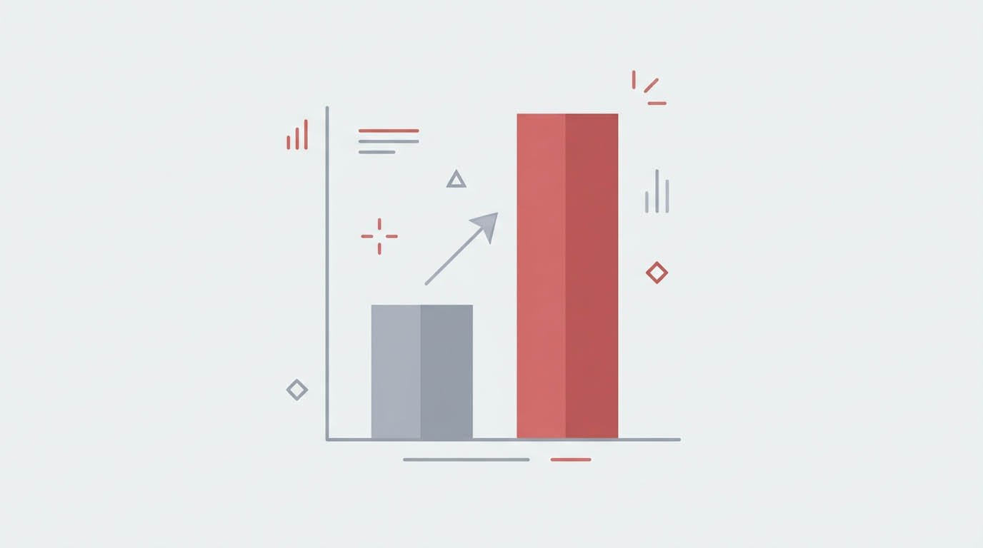 A bar chart showing a monthly payment increase, illustrating an example ARM vs fixed-rate mortgage adjustment