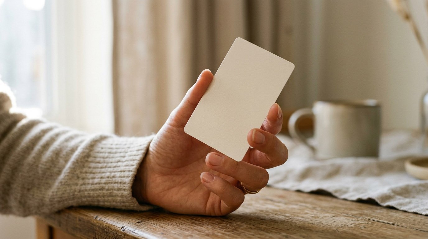 A person holding their first credit card