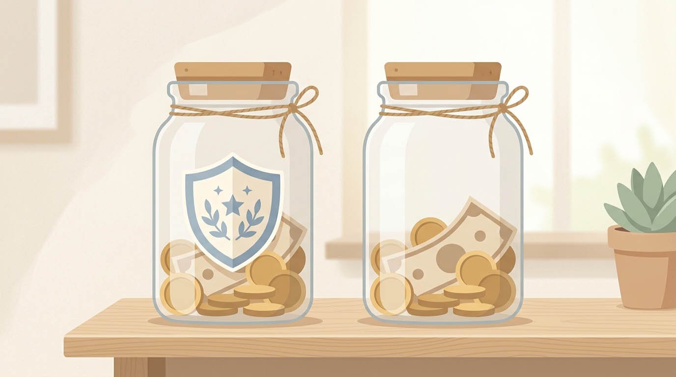 Two investment accounts side by side, one tax-advantaged and one taxable, illustrating why catch-up contributions matter