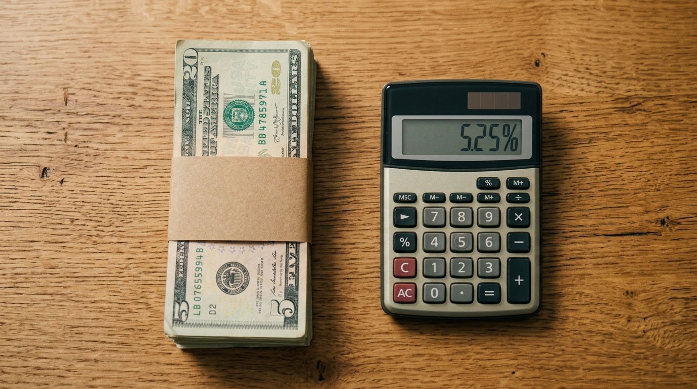 A stack of dollar bills next to a calculator, representing fiscal vs monetary policy tools