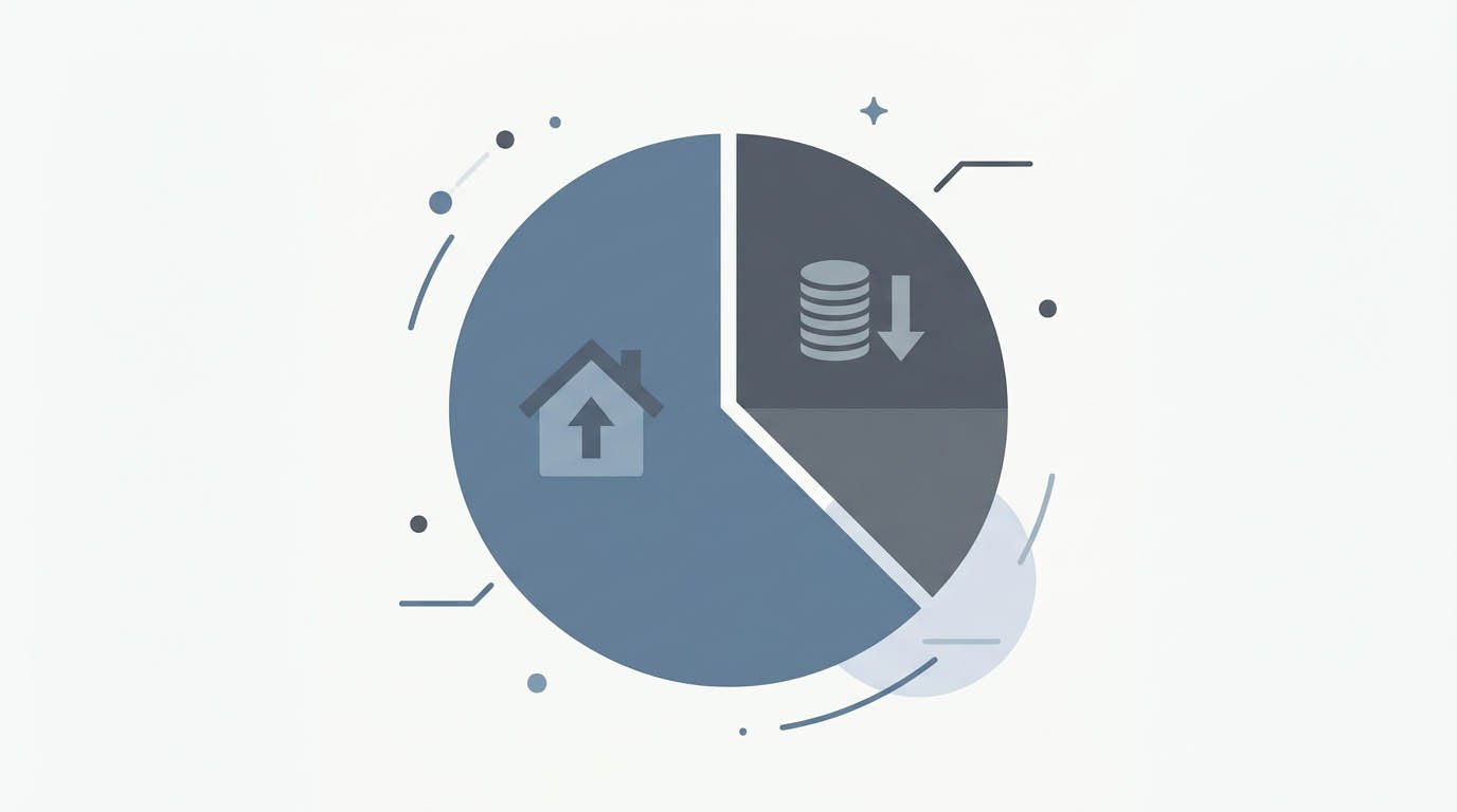 A pie chart showing home equity percentage, relevant to qualifying for a HELOC vs home equity loan