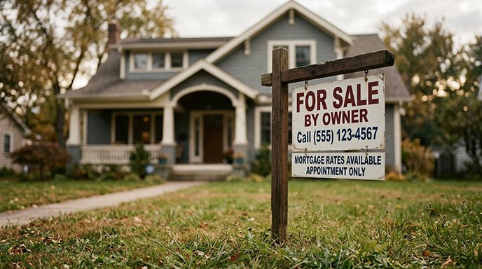 for sale sign showing how interest rates affect the economy through mortgage pricing