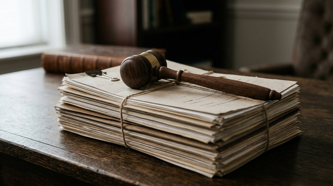 A gavel resting on bankruptcy filing documents, representing how secured vs unsecured debt is treated differently in bankruptcy