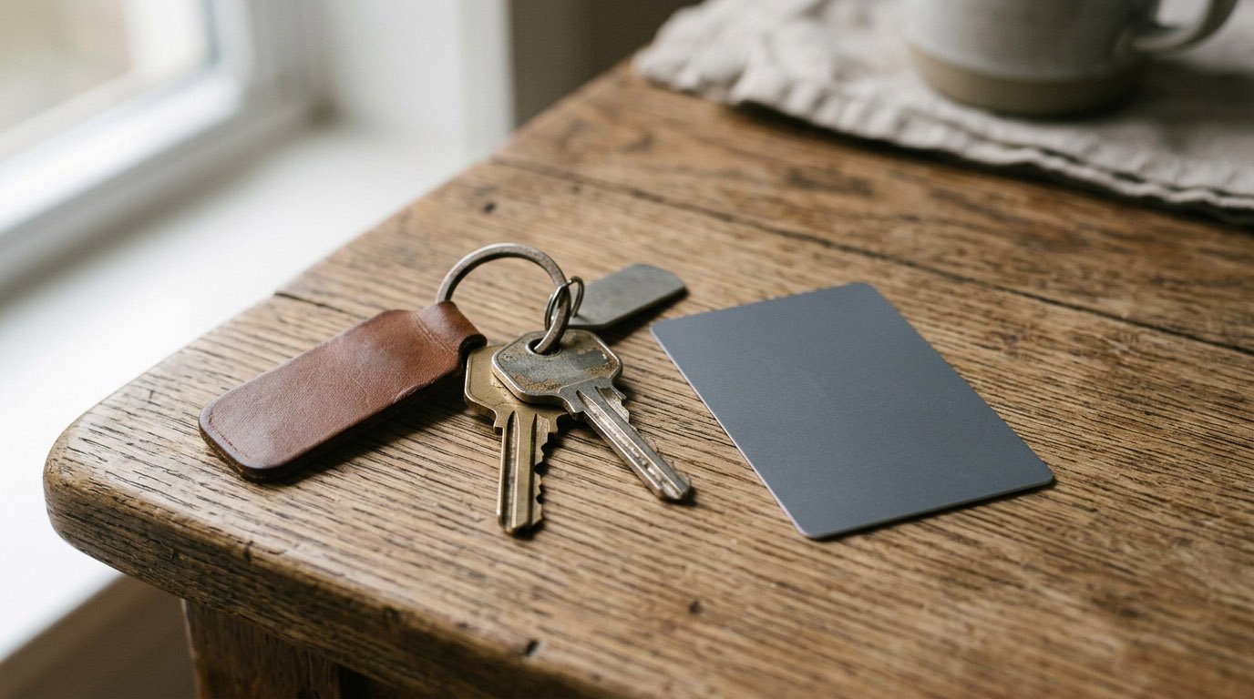 House keys next to a credit card, illustrating secured vs unsecured debt