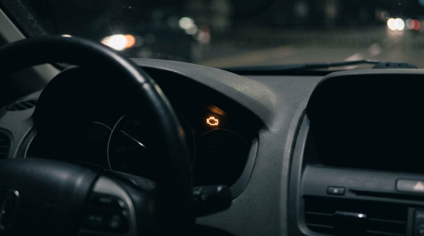 A car breakdown warning light, illustrating the kind of surprise an emergency fund covers versus a sinking fund