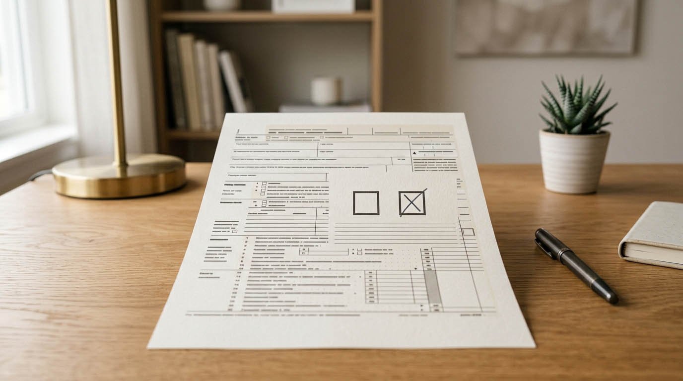 A tax form with two checkbox options