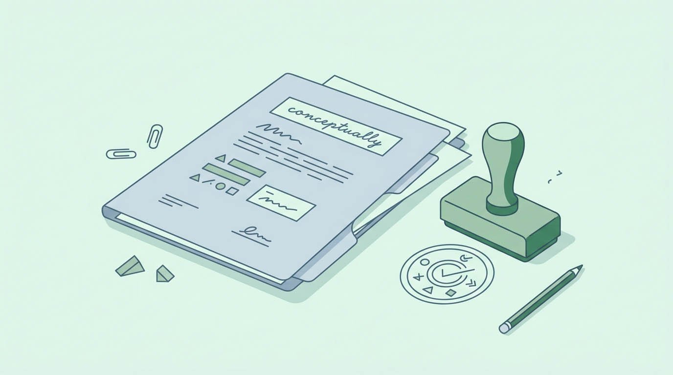 A thin credit file next to an approval stamp, illustrating why a lender might require what is a cosigner