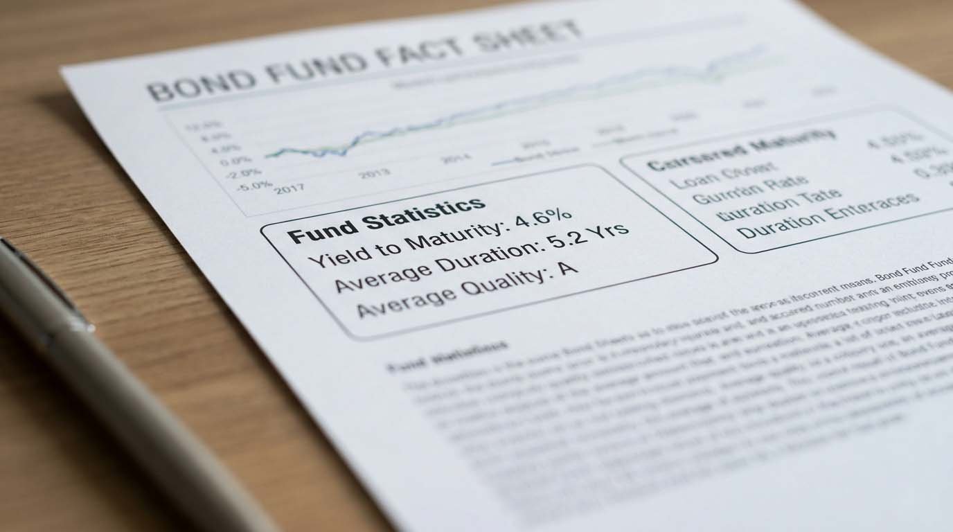 A bond fund fact sheet showing an average duration figure