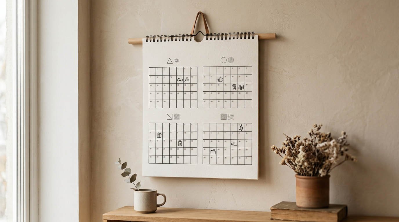 A calendar showing occasional annual expenses, illustrating how zero-based budgeting handles irregular costs